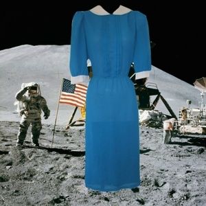 vintage peter pan collar sheer dress size medium